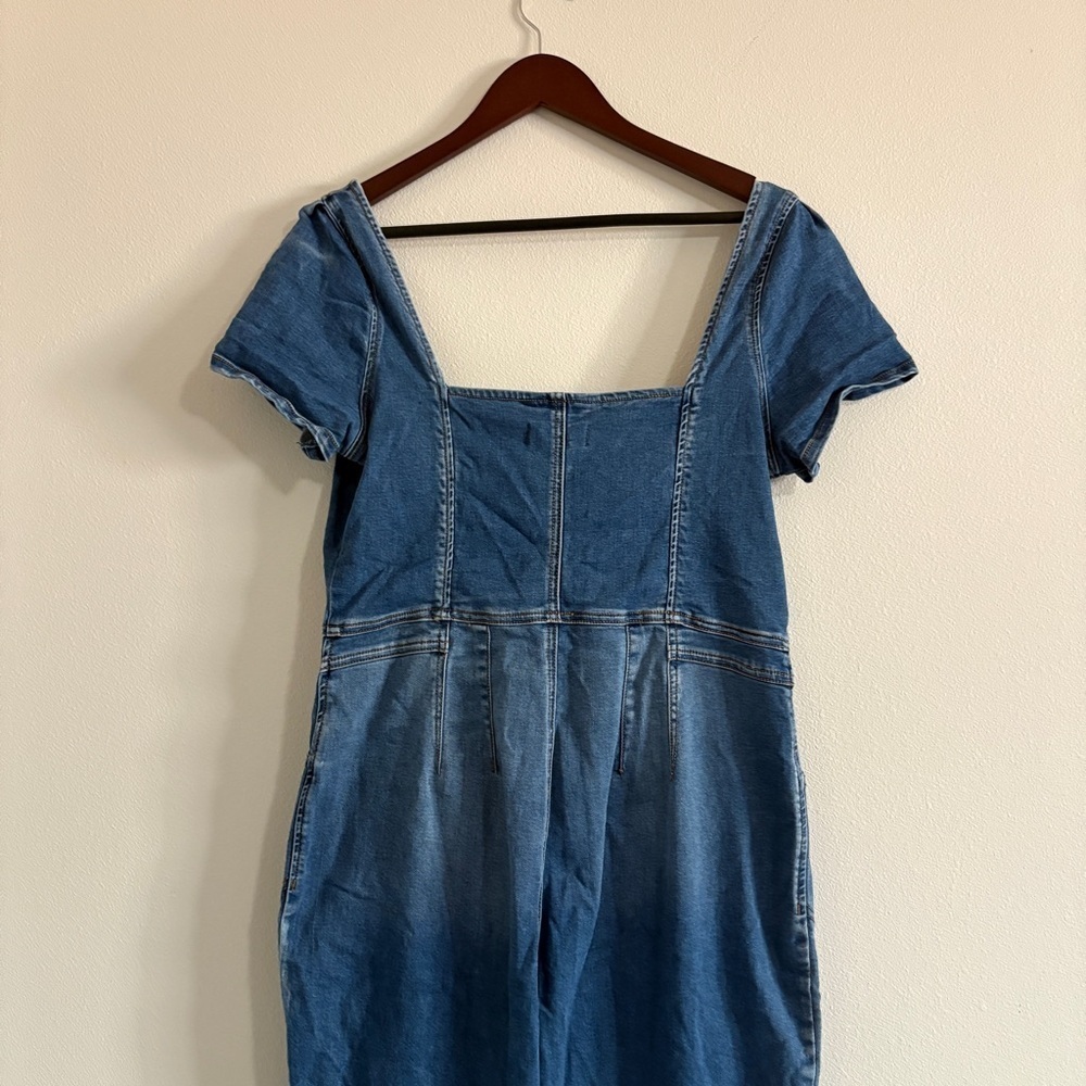 We The Free CRVY Selena Slim Leg One-Piece Denim Jumpsuit Size XLFree People - Picture 11 of 13